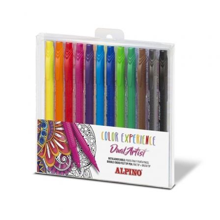 Alpino Color Experience Dual Artist Rotuladores Doble Punta, 12 Unidades Surtidas
